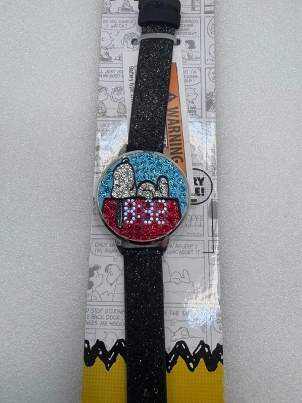 Peanuts Snoopy LED Watch Rhinestone Red White Blue Face Unisex BRAND NEW